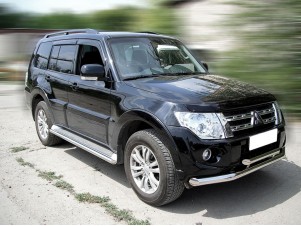 Защита штатного порога 53 мм для Mitsubishi Pajero 4 № МР2012_3.1