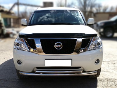Защита передняя двойная 76-60 мм для Nissan Patrol 2014-2021