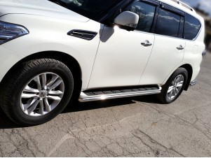 Защита штатного порога 53 мм для Nissan Patrol № PTL2014_2