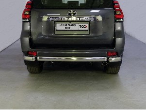 Защита заднего бампера овальная центральная 75х42 мм для Toyota Land Cruiser Prado 150 № TOYLC15017-11