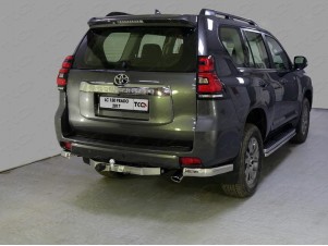 Защита задняя овальные уголки 75х42 мм для Toyota Land Cruiser Prado 150 № TOYLC15017-08