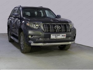 Защита передняя овальная 75х42 мм для Toyota Land Cruiser Prado 150 № TOYLC15017-15