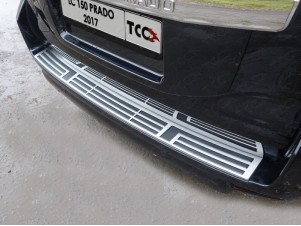Накладка на задний бампер шлифованный лист для Toyota Land Cruiser Prado 150 № TOYLC15013-19