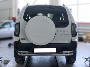 Защита заднего бампера  двойная d-53+43 для Niva Travel 2020 – н.в. NVT_3