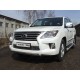 Защита передняя овальная короткая 75-42 мм ТСС для Lexus LX-570 2012-2015
