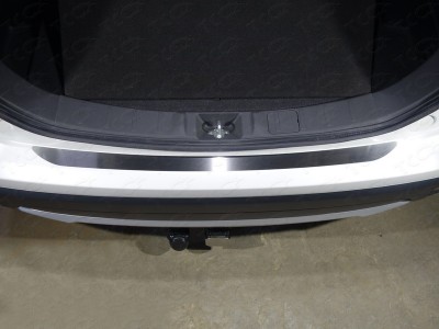 Накладка на задний бампер шлифованный лист ТСС для Mitsubishi Outlander 2015-2018