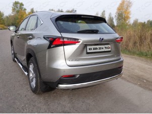 Защита заднего бампера овальная 75х42 мм для Lexus NX-300h № LEXNX300H14-15