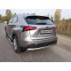 Защита заднего бампера овальная 75х42 мм ТСС для Lexus NX-300h 2014-2017