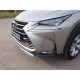 Защита передняя овальная 75-42 мм ТСС для Lexus NX-300h 2014-2017