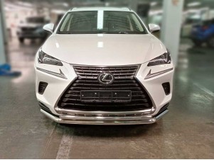 Защита переднего бампера радиусная двойная d-60+43 для Lexus NX-300 2017 – 2021 LNX17_1.1