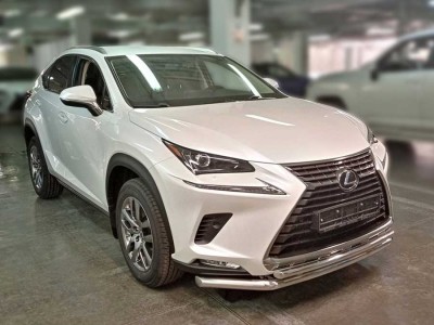 Защита переднего бампера радиусная двойная d-60+43 для Lexus NX-300 2017 – 2021