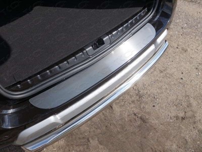 Накладка на задний бампер шлифованный лист с надписью Audi Q5 ТСС для Audi Q5 2008-2016