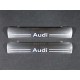 Накладки на пороги на пластик шлифованный лист надпись Audi ТСС для Audi Q5 2008-2016