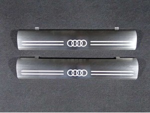 Накладка на задний бампер шлифованный лист надпись S-Line для Audi Q5 № AUDIQ513-14
