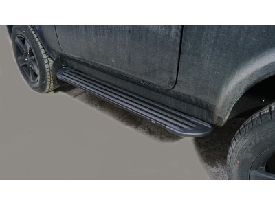 Пороги алюминиевые "Slim Line Black" 1270 мм ТСС для Lada (ВАЗ) Niva Legend 1.7 2021 – н.в.