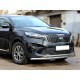 Защита переднего бампера радиусная двойная d-60+43 Технотек для Kia Sorento Prime 2018 – н.в.