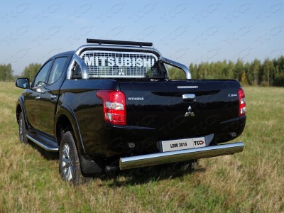 Защита заднего бампера овальная 120х60 мм ТСС для Mitsubishi L200 2015-2019