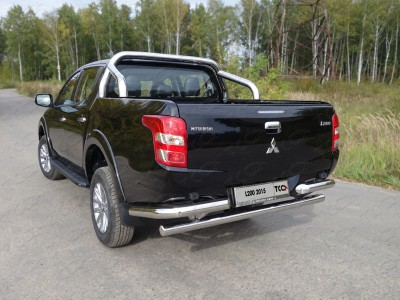 Защита задняя уголки 76 мм ТСС для Mitsubishi L200 2015-2019