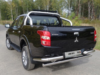 Защита кузова пикапа с фарой 76 мм ТСС для Mitsubishi L200 2015-2019