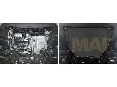 Защита картера и КПП Автоброня, сталь 2 мм для Audi A3 2012-2021