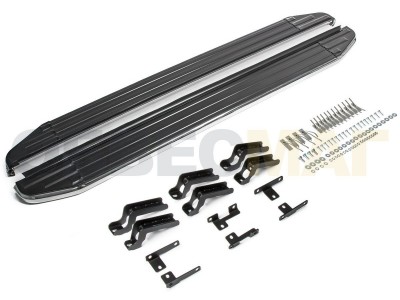 Пороги алюминиевые Rival Premium для Haval F7/F7x 2019-2021