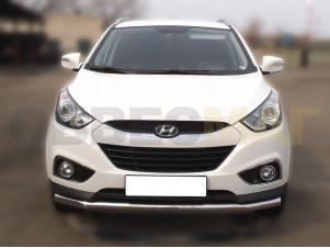 Защита переднего бампера 60 мм с двумя подгибами для Hyundai ix-35 № HIX35_1