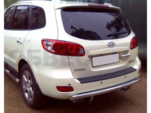 Защита заднего бампера 60 мм радиусная для Hyundai Santa Fe № HSF 5