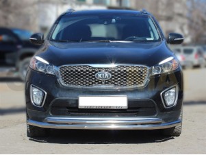 Защита передняя двойная 60-43 мм для Kia Sorento Prime № KSTP15_1.1