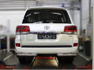 Защита задняя уголки двойные 76-53 мм для Toyota Land Cruiser 200 Executive № LCN2016_8EX