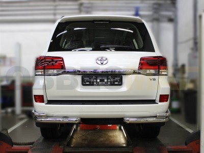 Защита задняя уголки двойные 76-53 мм для Toyota Land Cruiser 200 Executive 2016-2021