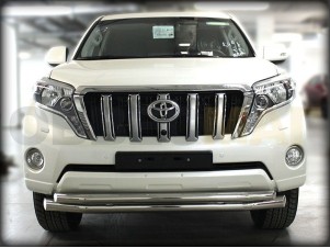 Защита передняя двойная 76-60 мм короткая для Toyota Land Cruiser Prado 150 № LCPR13_1