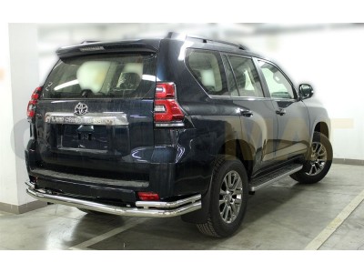 Защита задняя с уголками 76-43 мм для Toyota Land Cruiser Prado 150 2017-2020