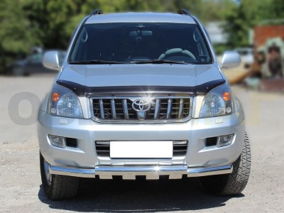 Защита переднего бампера 76 мм с накладками для Toyota Land Cruiser Prado 120 2002-2009