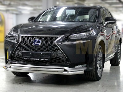 Защита передняя двойная 60-43 мм для Lexus NX300h F-Sport 2014-2017