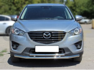 Защита передняя двойная 53-43 мм c подгибами для Mazda СX-5 № MCX515_1