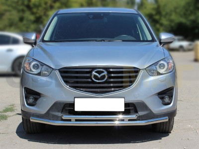 Защита передняя двойная 53-43 мм c подгибами для Mazda СX-5 2015-2017
