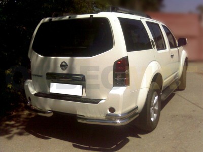 Защита задняя уголки двойные 76-53 мм для Nissan Pathfinder 2010-2014
