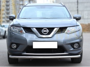 Защита переднего бампера 53 мм с подгибами для Nissan X-Trail T32 № NX14_1