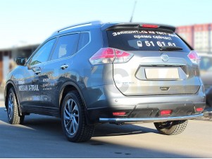 Защита заднего бампера 53 мм с подгибами для Nissan X-Trail T32 № NX14_3