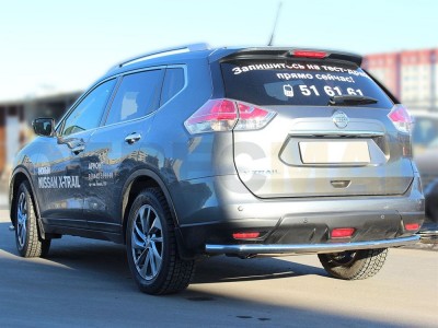 Защита заднего бампера 53 мм с подгибами для Nissan X-Trail T32 2015-2018