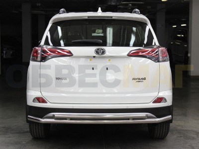 Защита заднего бампера двойная 53-43 мм для Toyota RAV-4 2015-2019