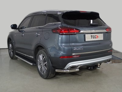 Защита задняя уголки 60,3 мм ТСС для Geely Atlas PRO 1.5L 4WD 2021 – н.в.