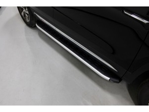 Пороги алюминиевые с пластиковой накладкой для Changan CS75 № CHANCS7520-24AL