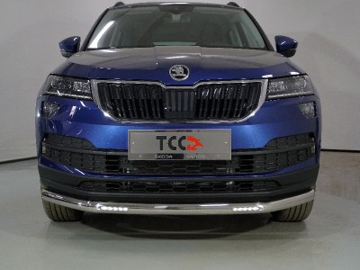 Защита переднего бампера с ДХО 60 мм ТСС для Skoda Karoq 2020-2021