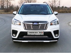 Защита переднего бампера с ДХО 60 мм для Subaru Forester SK № SUBFOR18-19