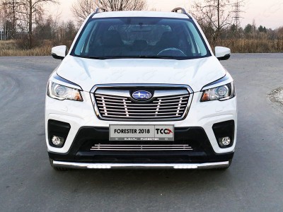 Решётка радиатора верхняя 12 мм ТСС для Subaru Forester SK 2018-2021