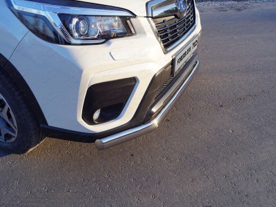 Защита передняя овальная 75х42 мм ТСС для Subaru Forester SK 2018-2021