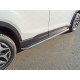Пороги с площадкой нержавеющий лист 60 мм ТСС для Subaru Forester SK 2018-2021