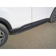 Пороги алюминиевые ТСС с накладкой чёрные для Subaru Forester SK 2018-2021