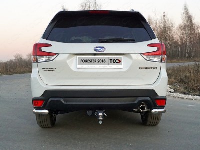 Защита задняя длинные уголки 60 мм ТСС для Subaru Forester SK 2018-2021